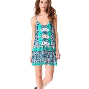 Dolce Vita Dress Tunic Tank Teal Peach Mesh